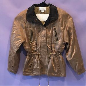 Vtg 90s La Costa Spa Metallic Windbreaker Jacket